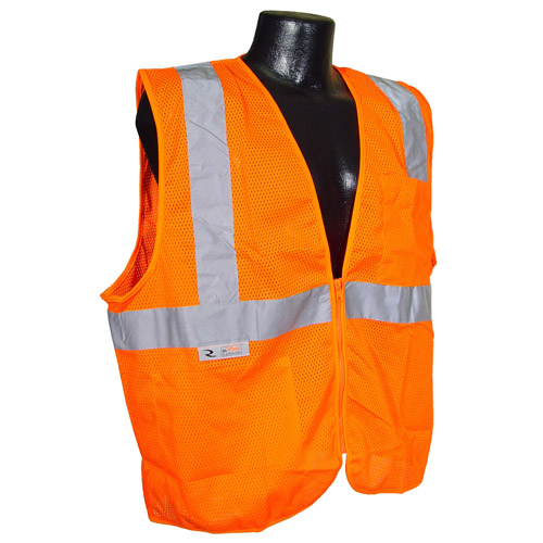 Economy Class 2 Self Extinguishing Safety Vest with Zipper Closure - Hi-Viz Apparel